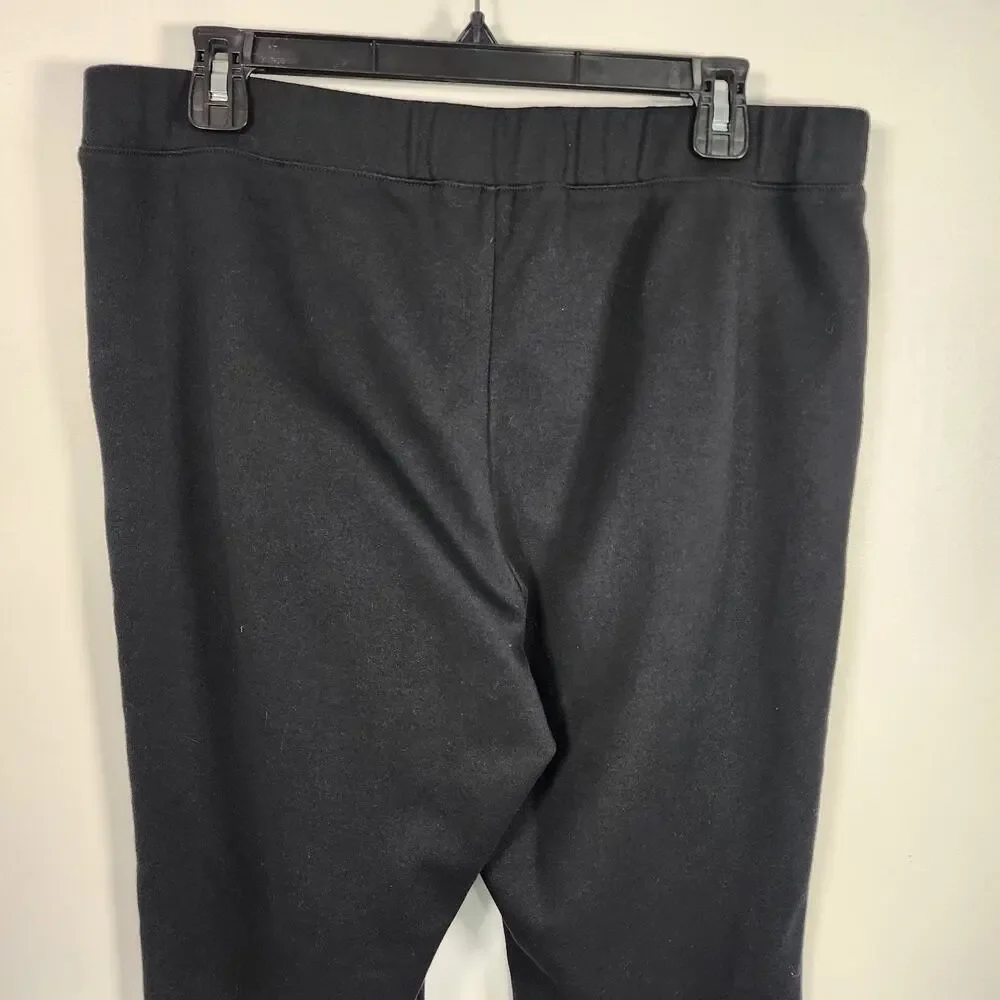 J. Crew Womens Pintuck Sweatpants Black Casual Pants Pull On Size Large Pockets